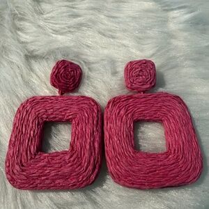 Chico's Pink Square Dangly Earrings